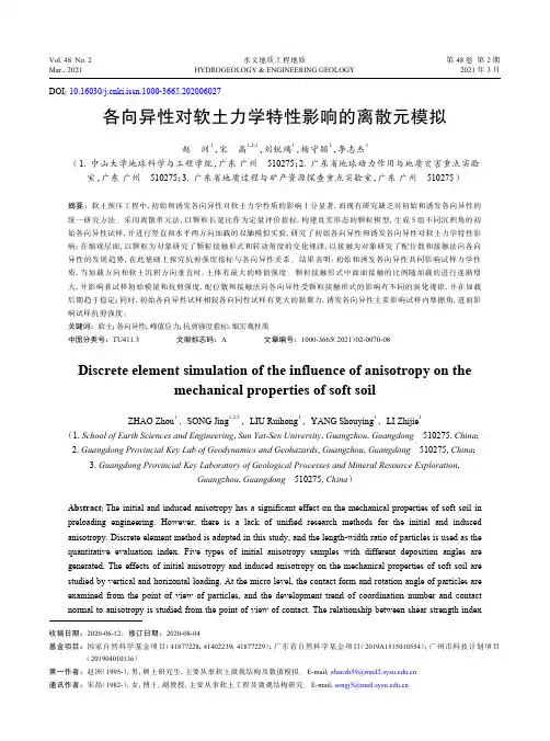 各向异性对软土力学特性影响的离散元模拟