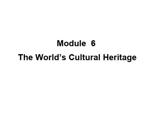 高三英语the-world’s-cultural-heritage课件