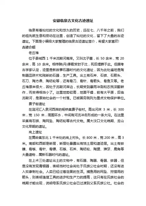 安徽临泉古文化古迹遗址