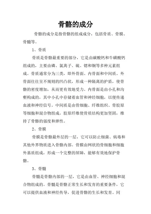骨骼的成分