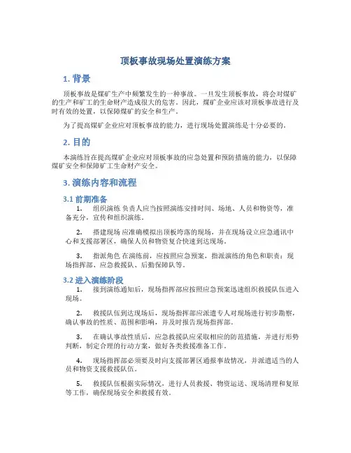顶板事故现场处置演练方案