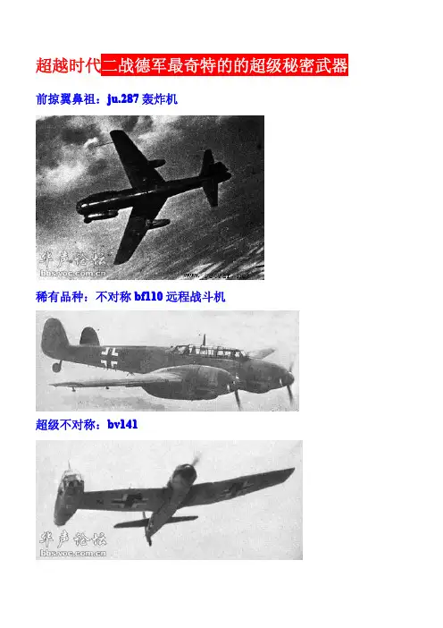 超越时代：二战德军最奇特的的超级秘密武器[组图]