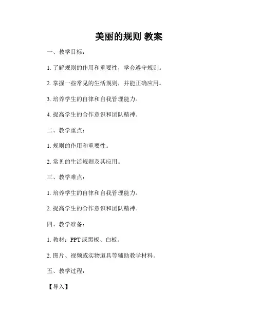 美丽的规则 教案