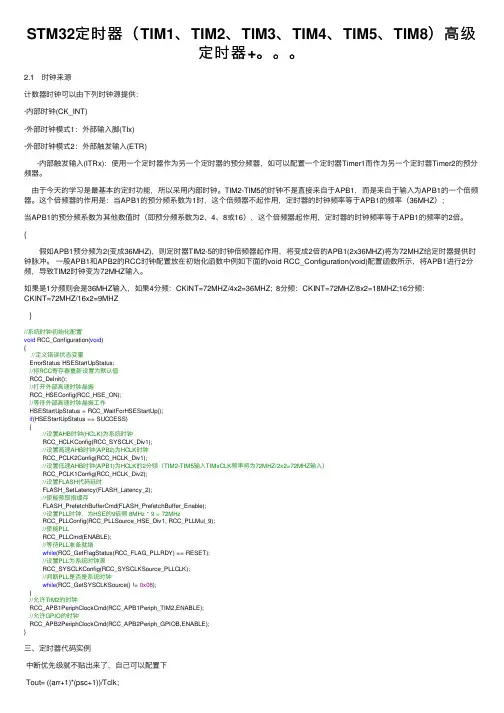 STM32定时器（TIM1、TIM2、TIM3、TIM4、TIM5、TIM8）高级定时器+。。。