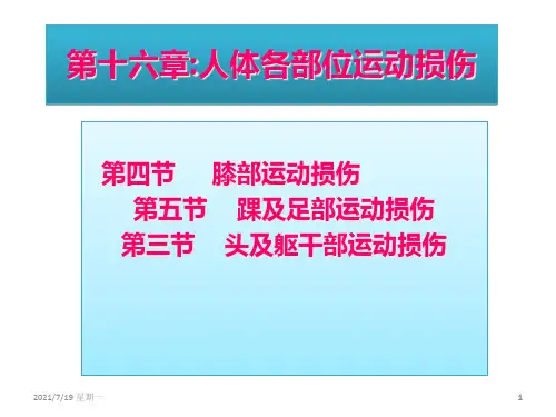 医学专题人体各部位运动损伤2