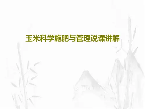 玉米科学施肥与管理说课讲解PPT文档共60页