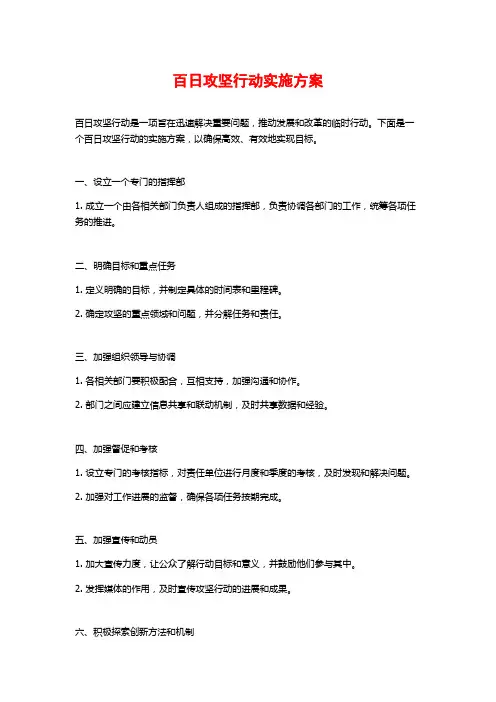 百日攻坚行动实施方案