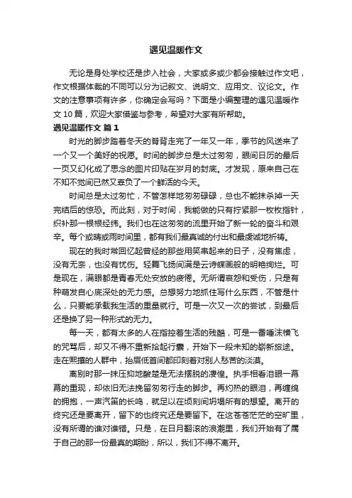 遇见温暖作文10篇