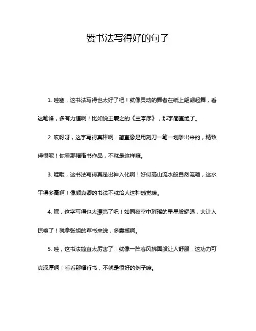 赞书法写得好的句子