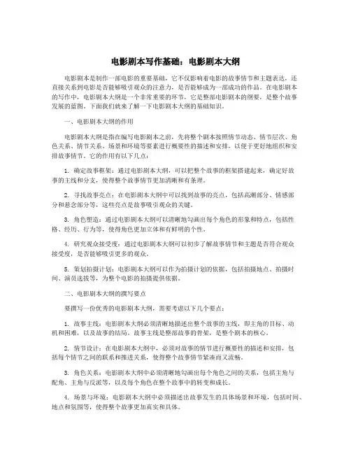 电影剧本写作基础：电影剧本大纲