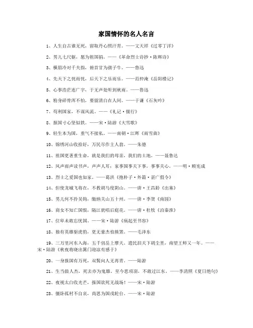 家国情怀的名人名言