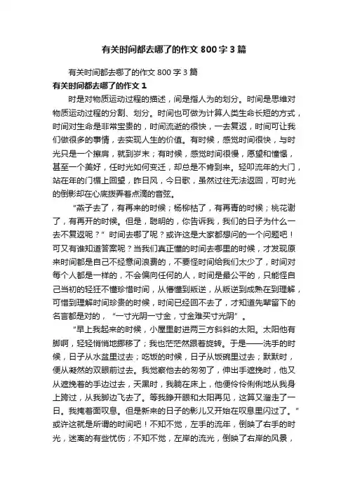 有关时间都去哪了的作文800字3篇