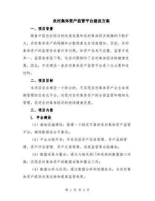 农村集体资产监管平台建设方案