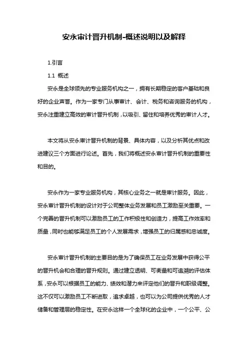 安永审计晋升机制-概述说明以及解释