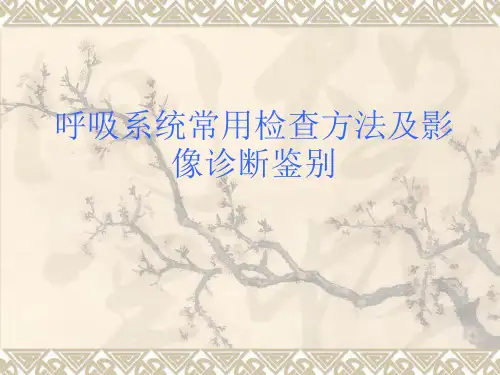 呼吸系统常用检查方法及影像诊断鉴别