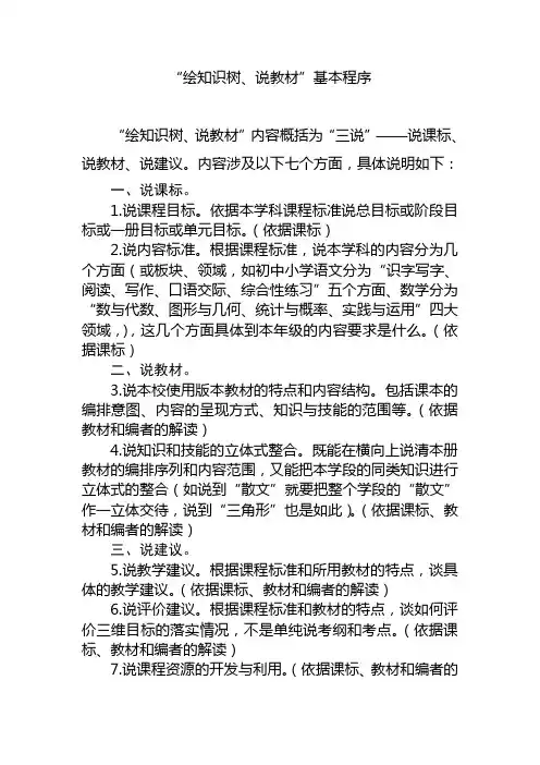 绘知识树说教材的程序