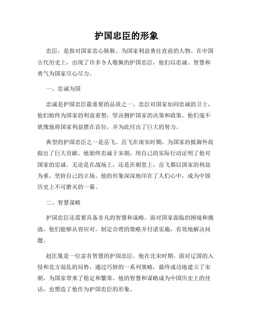 护国忠臣的形象