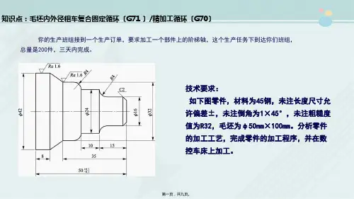 数控技术《2.2.3-毛坯内外径粗车复合固定循环G71 精加工循环G70》