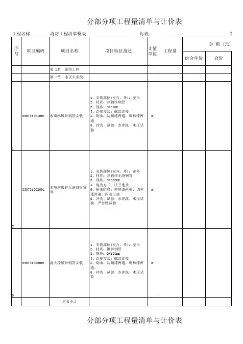 综合楼工程(土建、安装所有专业)清单实例