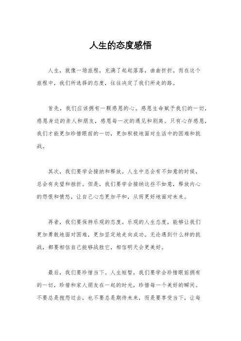 人生的态度感悟