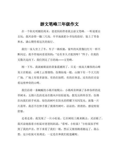 游文笔峰三年级作文