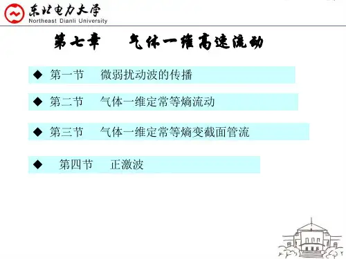 工程流体力学7.2气体一维定常等熵流动