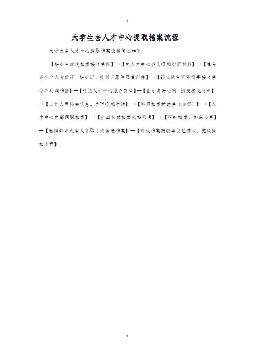 大学生去人才中心提取档案流程