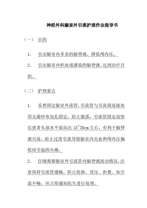 神经外科脑室外引流护理作业指导书