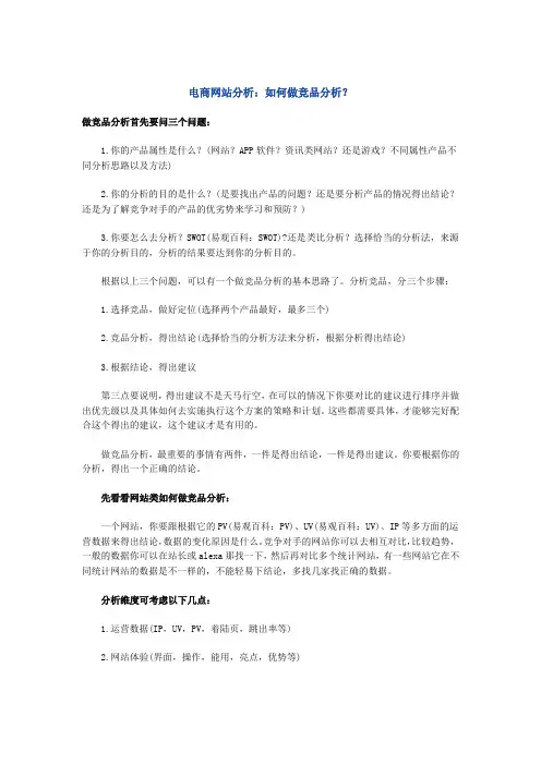 电商网站竞品分析