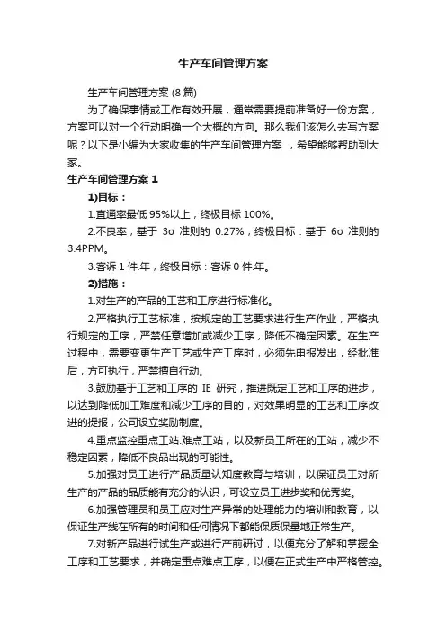 生产车间管理方案