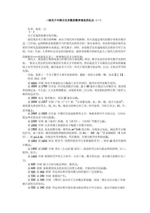 古代术数的数学理念