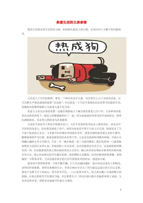 小学语文经典美文热爱生活的父亲亲情