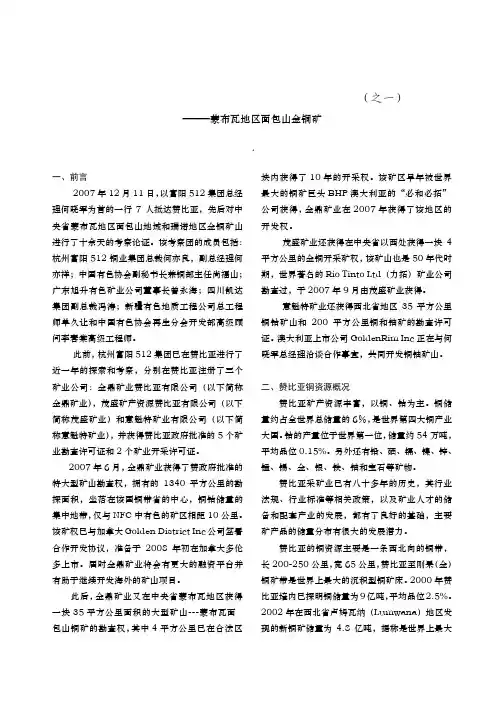 whx赴赞比亚对有色矿产的考察报告