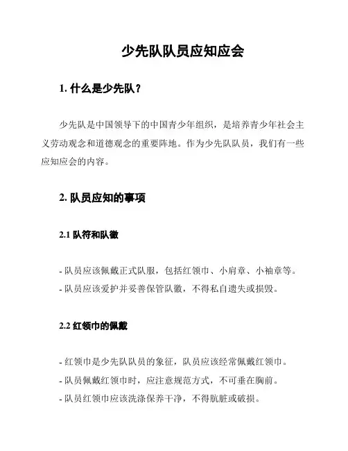 少先队队员应知应会