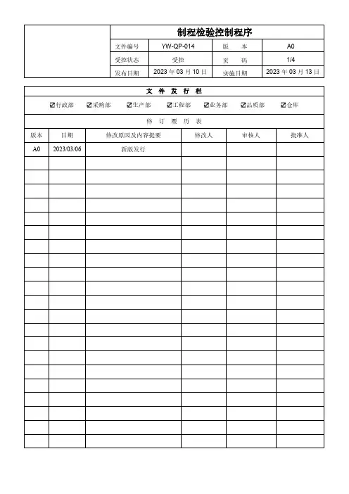 制程检验控制程序