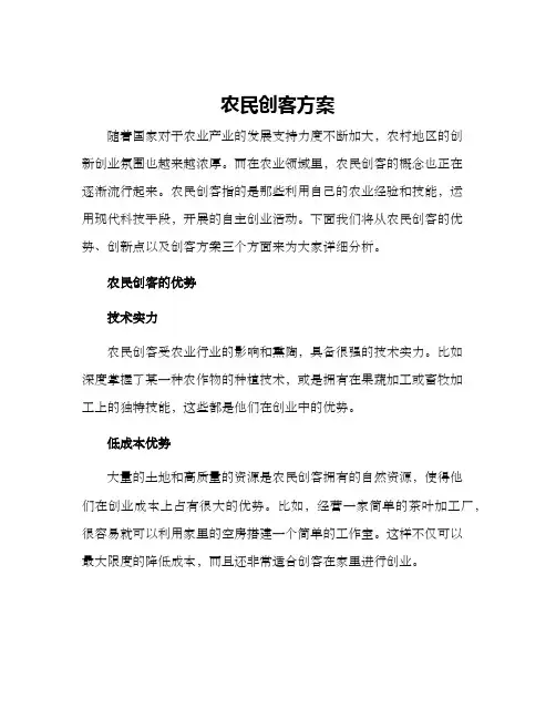 农民创客方案