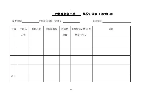 学校晨检记录表
