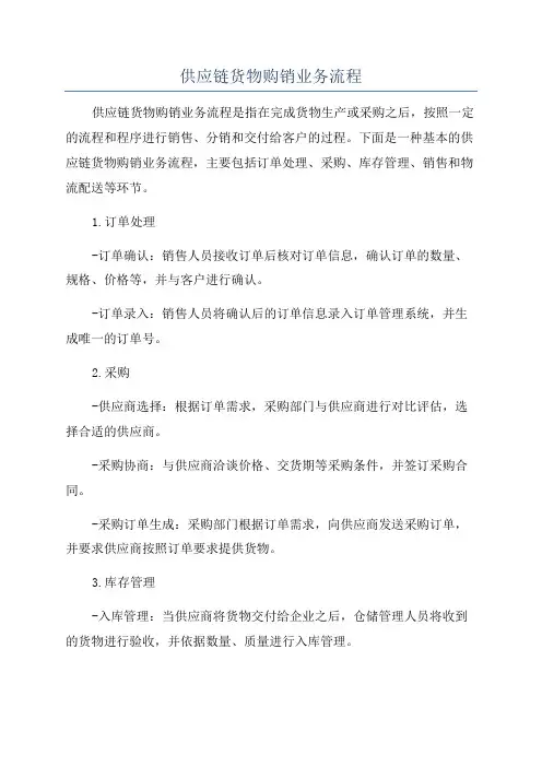 供应链货物购销业务流程