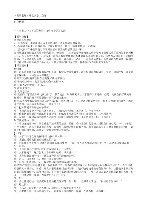 我的老师课堂实录点评