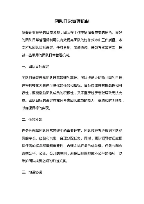 团队日常管理机制