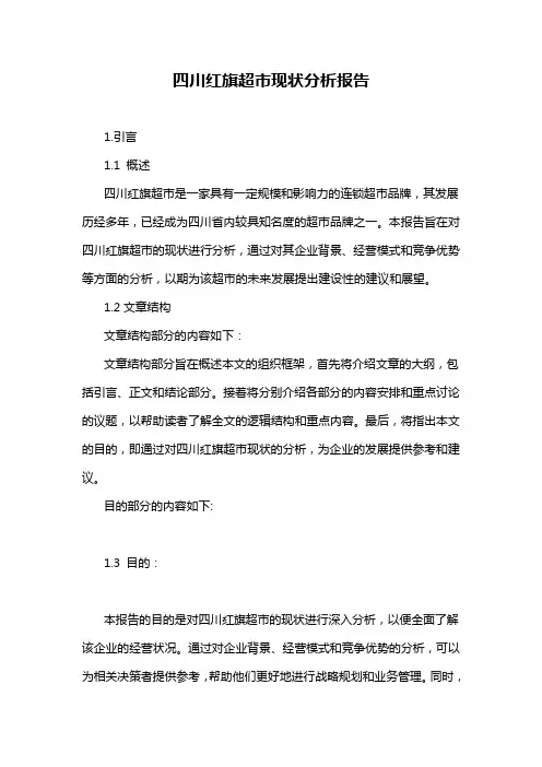 四川红旗超市现状分析报告
