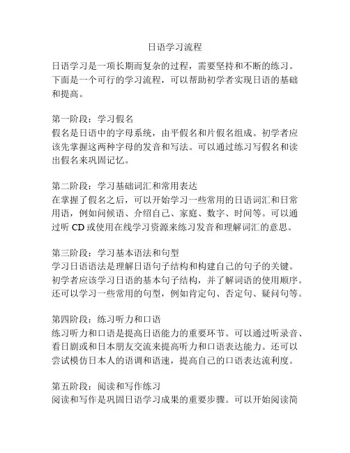 日语学习流程