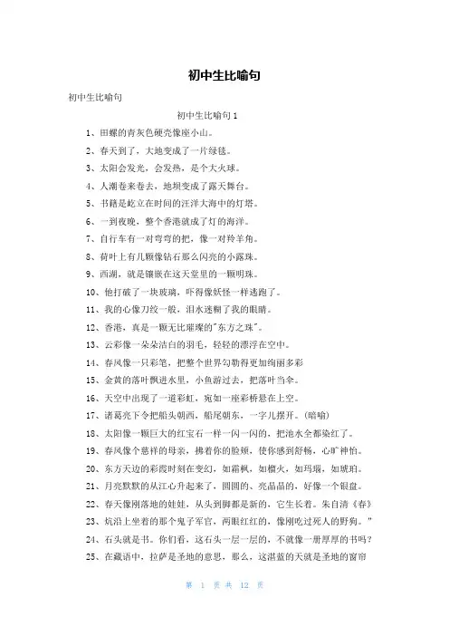 初中生比喻句_1