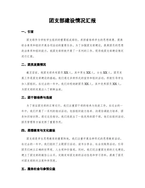 团支部建设情况汇报
