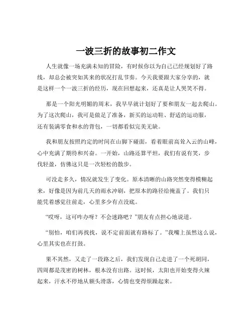 一波三折的故事初二作文