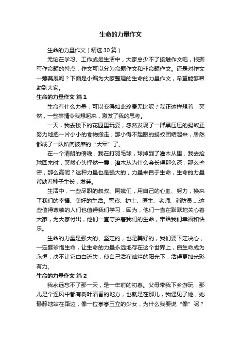 生命的力量作文