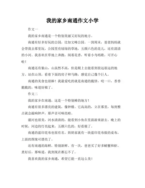 我的家乡南通作文小学