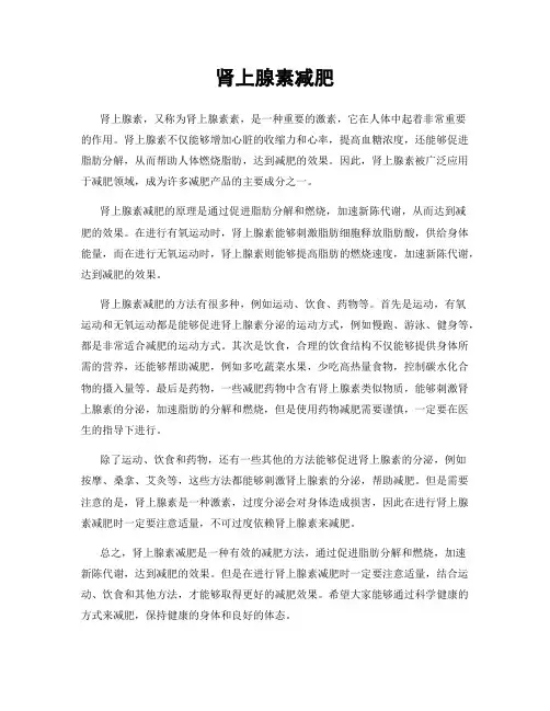 肾上腺素减肥