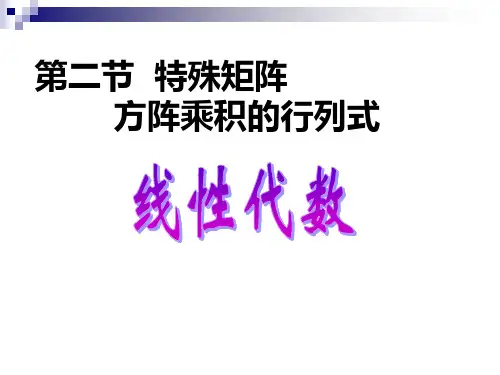 3_2特殊矩阵,方阵的行列式