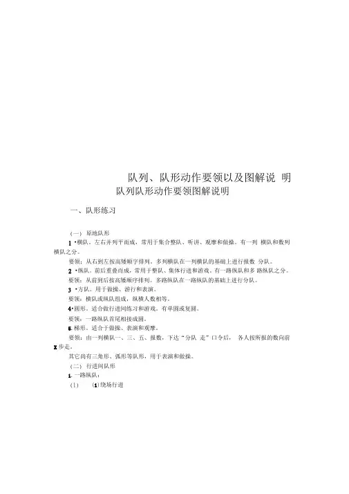 队列、队形动作要领以及图解说明